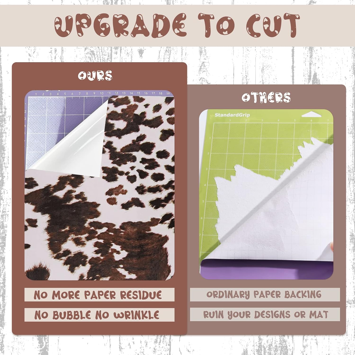 Tintnut Cow Print Permanent Vinyl Cowhide Adhesive Vinyl Roll 12in x 5ft