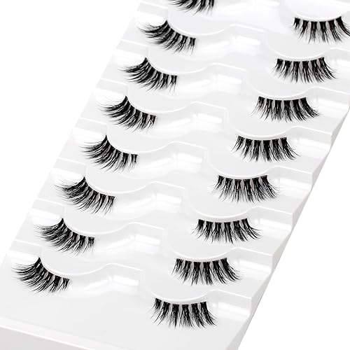 Miniatura 134 de Pooplunch Pestañas postizas de pelo de visón sintético, estilo de ojo de gato, paquete de pestañas postizas naturales esponjosas, paquete múltiple