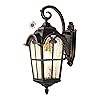 EDISHINE Dusk to Dawn Outdoor Wall Lights, 20.4" Large Size Exterior Lantern Fixture, Porch Lights Wall Mount, Roman Wall Lamp, Waterproof Outside Wall Sconce for Front Door Garage, Black