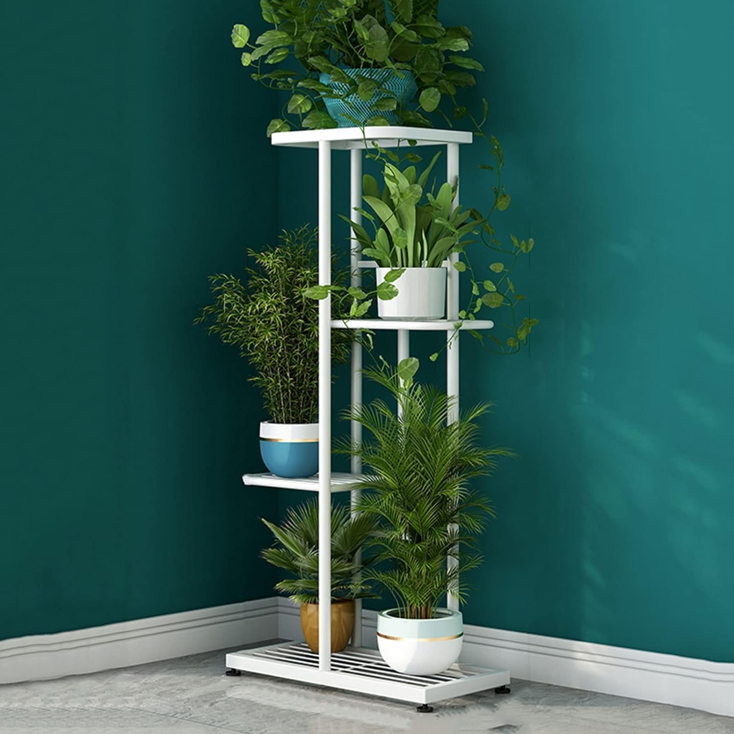 ETIQUETTE ART Flower Stand Outdoor - Plant Stand Indoor, Nordic Home Flower Pot Stand, Balcony Decoration Shelving, Iron Art Living Room Multi-Layer Flower Pot Display Stand Plant Stand (White) (B0CHSVC8W9) Amazon Price History, Amazon Price Tracker