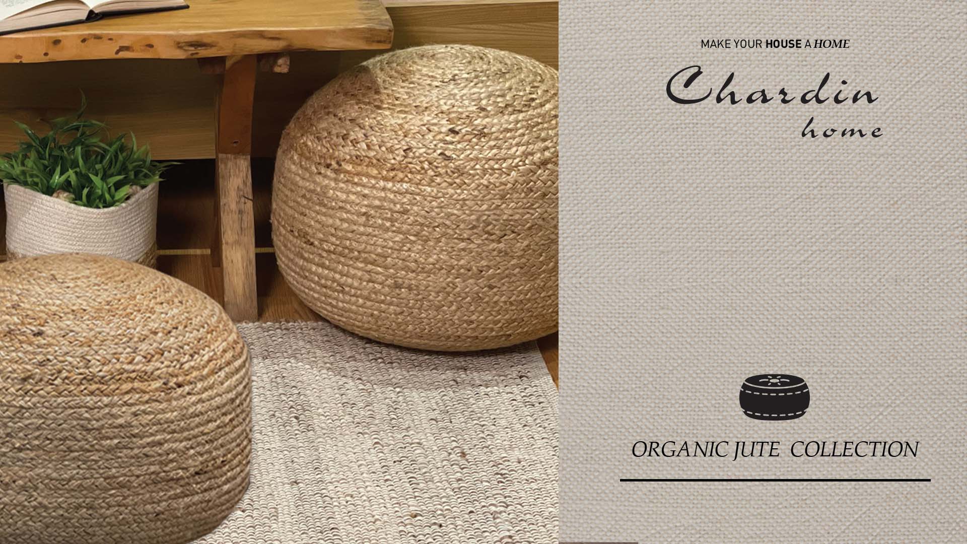 Chardin Home Ottoman-Sitzhocker Aus Jute/Hanf – Handgewebt, 45,7 X 45,7 X 35,6 Cm, Goldbraun