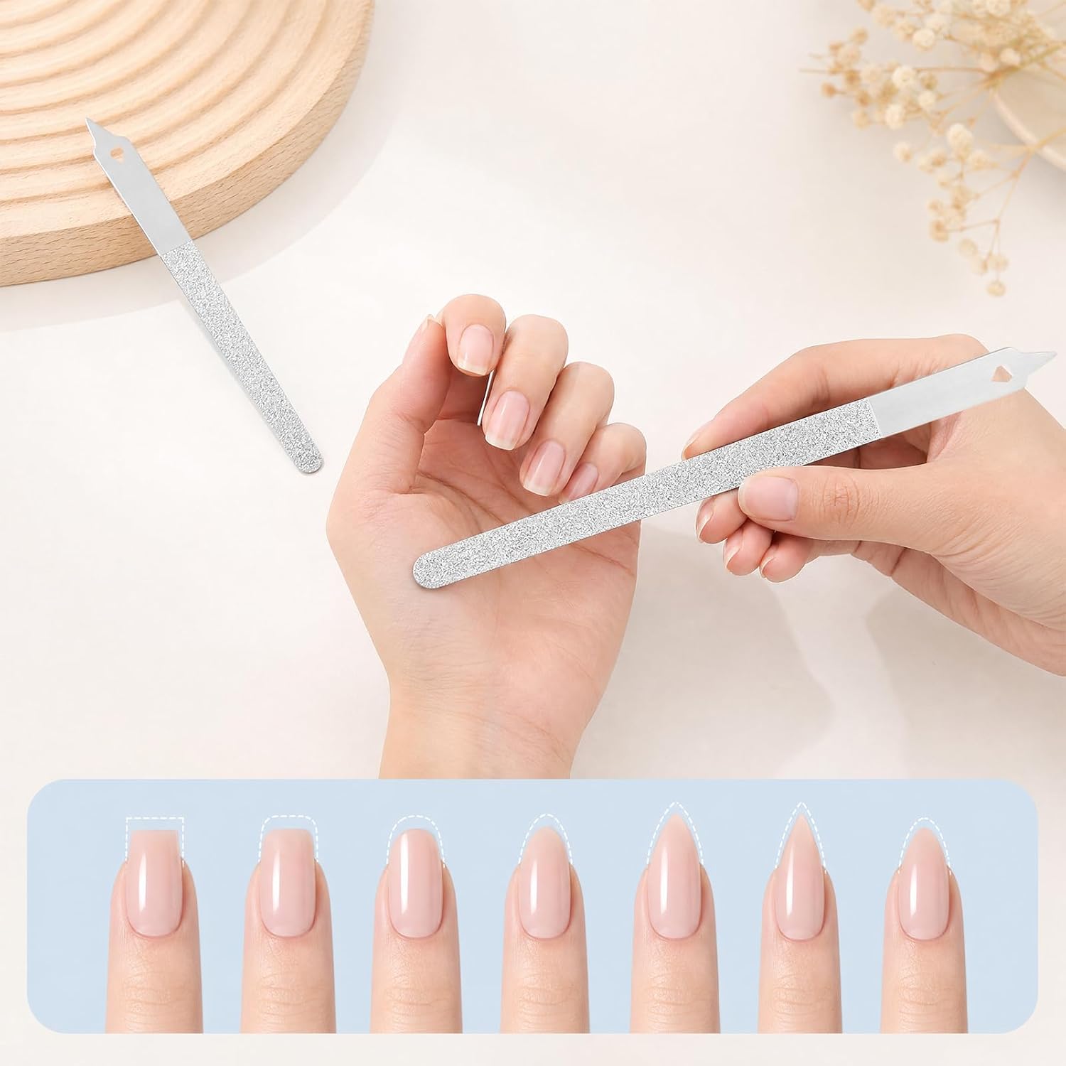 6PCS Diamond Deb Nail File, 6/7.8In Double Sided Fingernail Files for Women