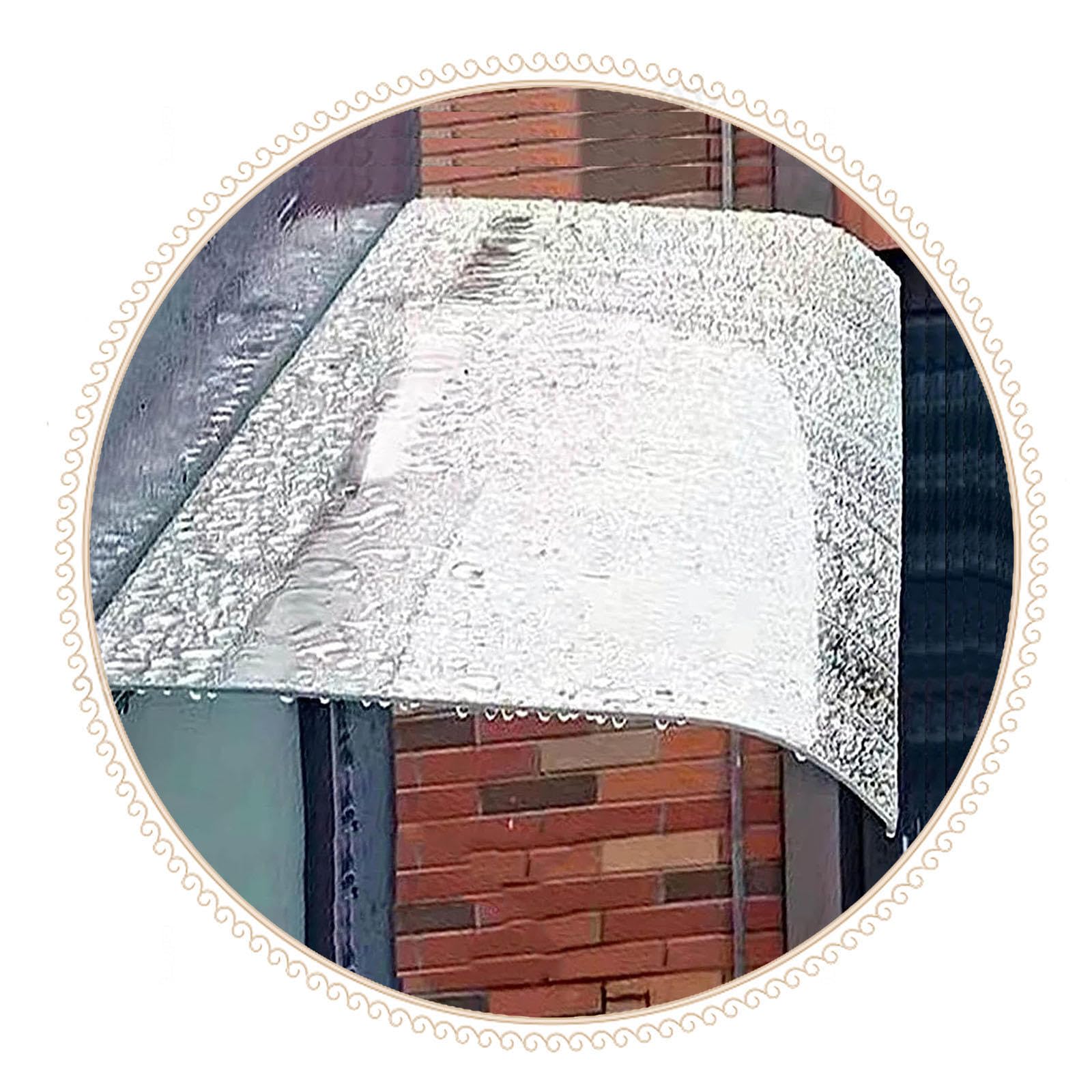 GJMSSMY Transparent Canopy Awning for Door, Curved Patio Cover, Polycarbonate Shelter, Outdoor Gazebo & Porch Protection, 40-120cm, Durable Weatherproof Design