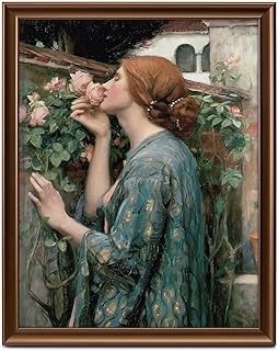 Framed Vintage Canvas Wall Art Decor, Woman Farmhouse Wall Prints for Be...