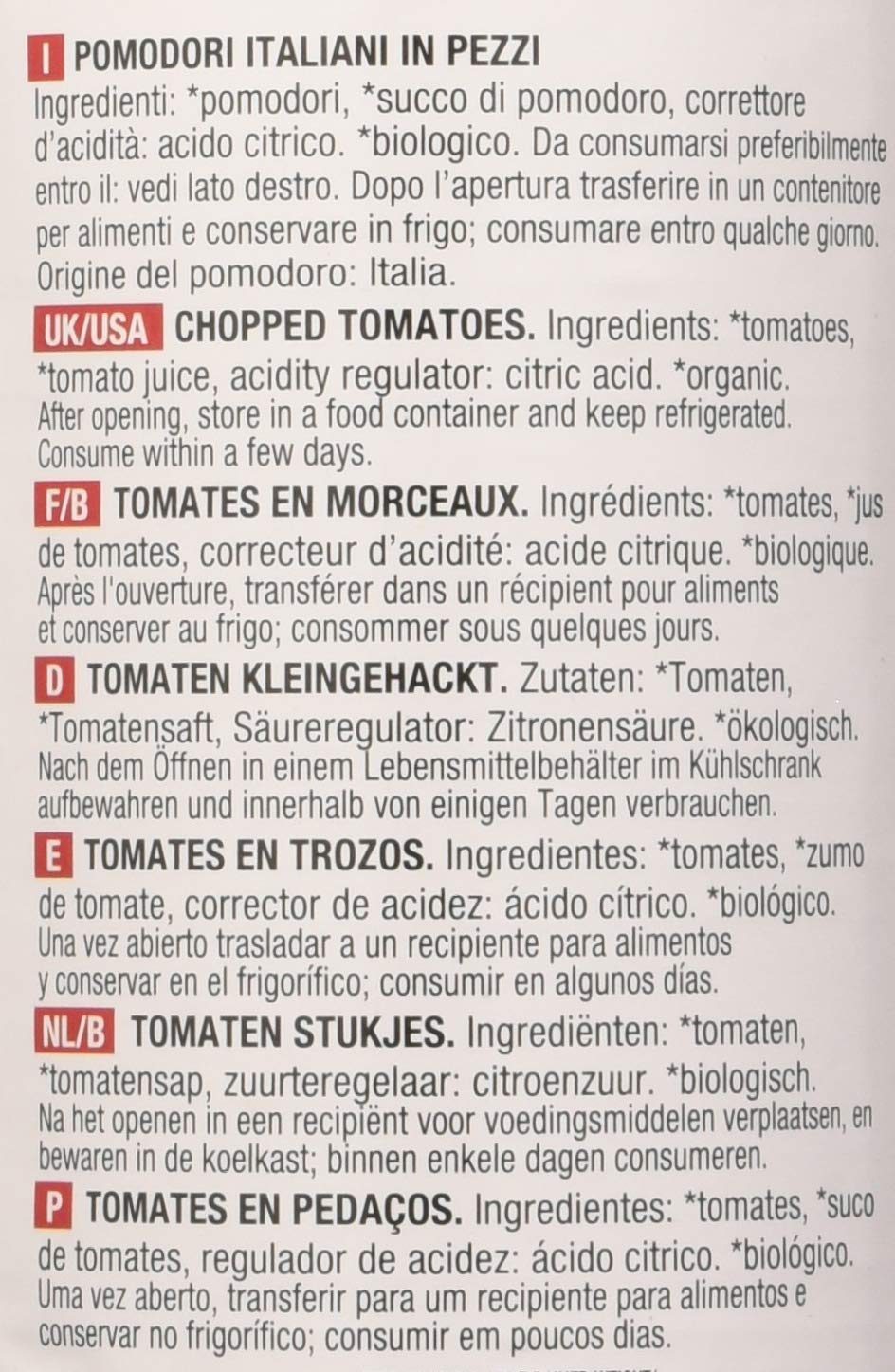 Probios Il Nutrimento Cubettato di Pomodoro in Lattina - 12 lattine da 400 gr