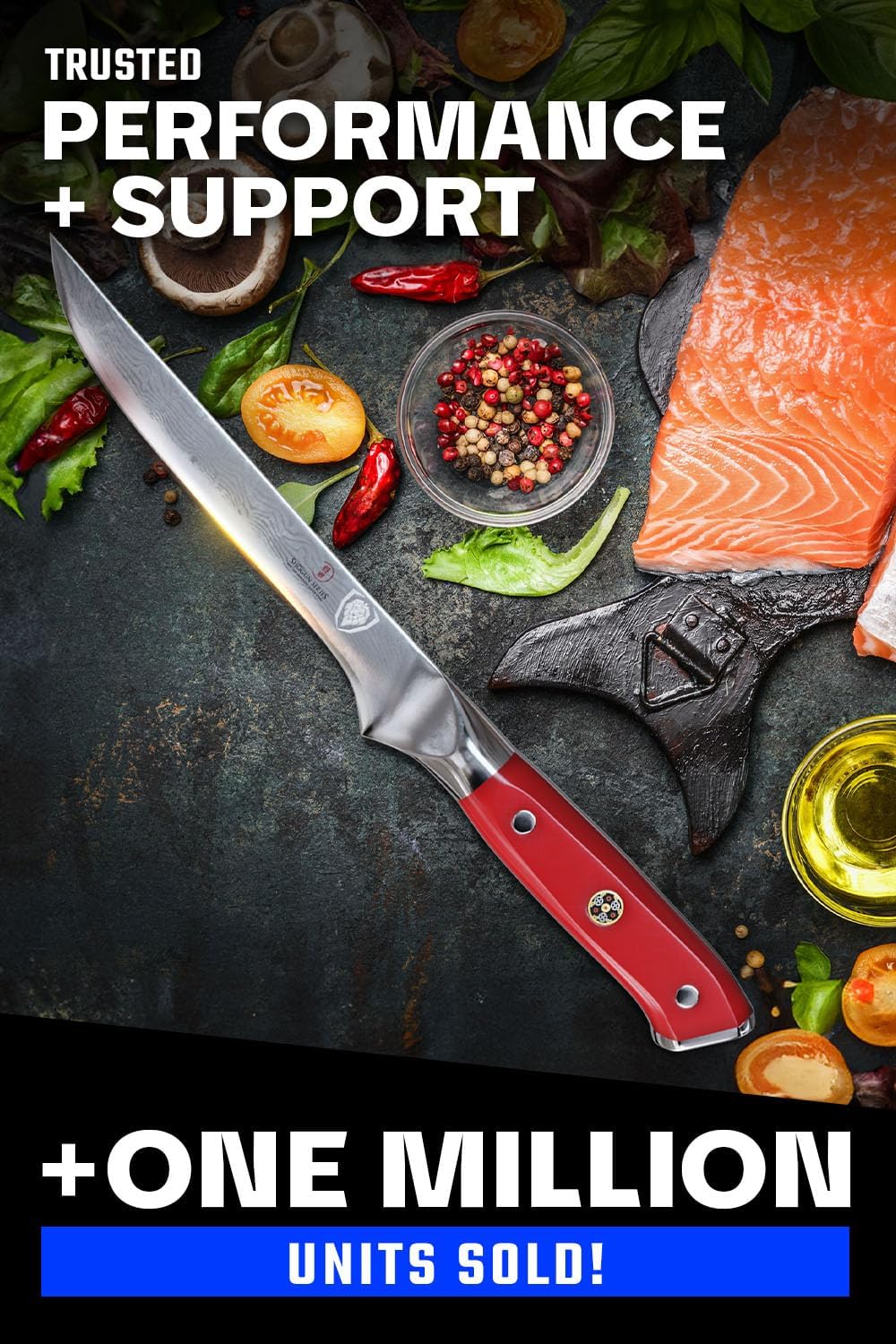 Dalstrong Boning Knife - 6 inch - Shogun Series - Japanese AUS-10V Super Steel Knife Gift- Vacuum Treated- Crimson Red ABS Handle - Razor Sharp Fillet Knife - Meat Cutting, Carving, Trimming w/Sheath