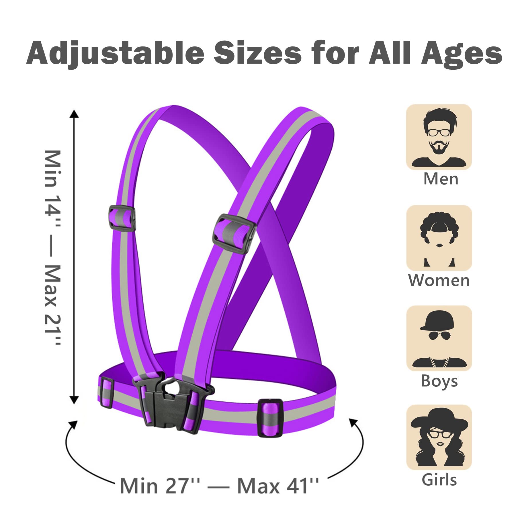 Snapklik.com : YUNLOVXEE Reflective Strap Safety Vest Gear - 2-10 Pack ...