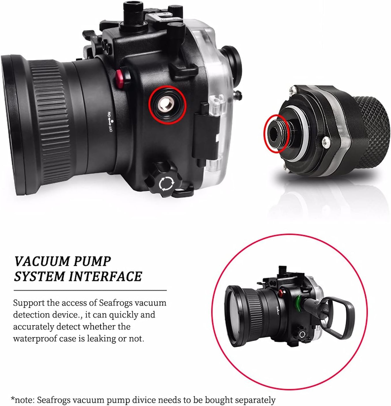 Seafrogs Underwater Housing for Sony A7S III + WA005F 6" Dome Port Kit, 40M/130FT Waterproof Case for Sony A7SIII A7S3 Alpha 7S III+FE16-35mm F2.8, FE 28-70mm F3.5-5.6, 24-70mm F/4