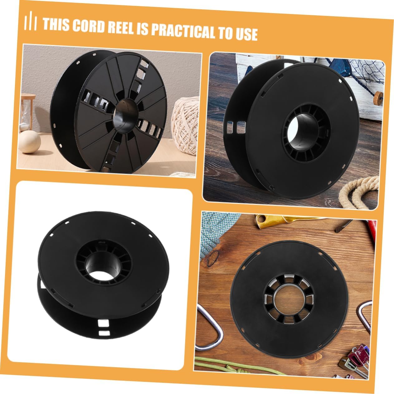 3pcs Lightweight Extension Cord Holder Spool Pay-off Reel Cable Cord Winder for Wire Storage