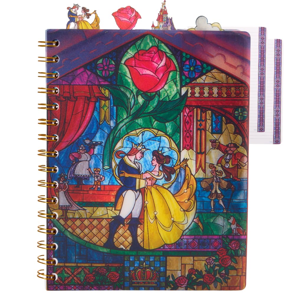 Disney Beauty and the Beast Tab Journal Spiral Notebook with Cute
