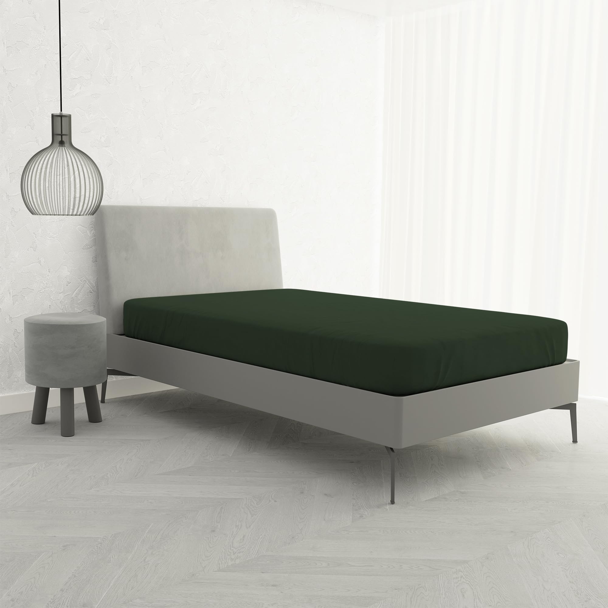 Max Color Fitted Sheet, Olive Green, 1 Seater, 1 Posto e Mezzo - Image 2