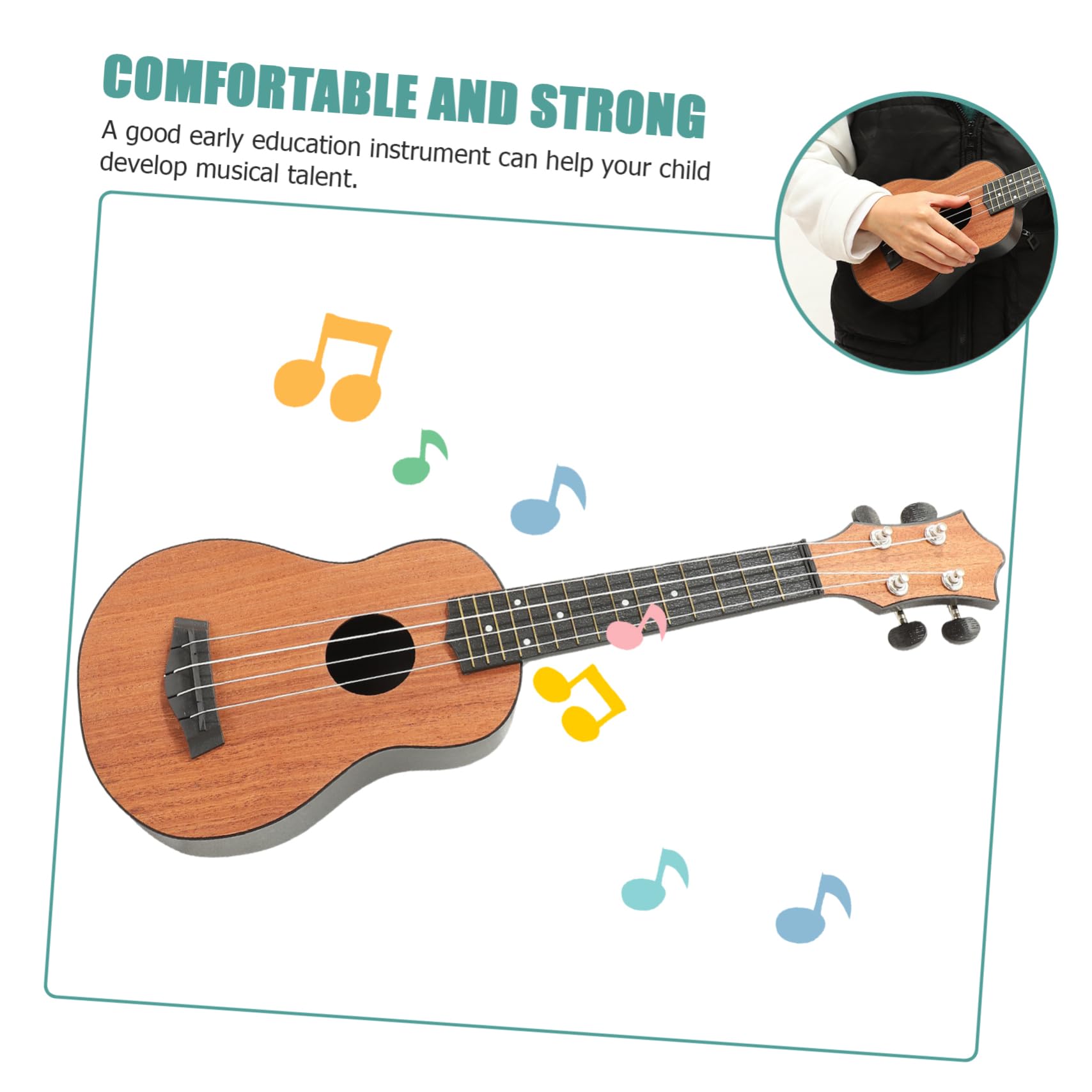Ukulele per Principianti in Legno, Strumento Musicale a 4 Corde per Ragazzo Ragazza, per Pratica ed Educazione Musicale