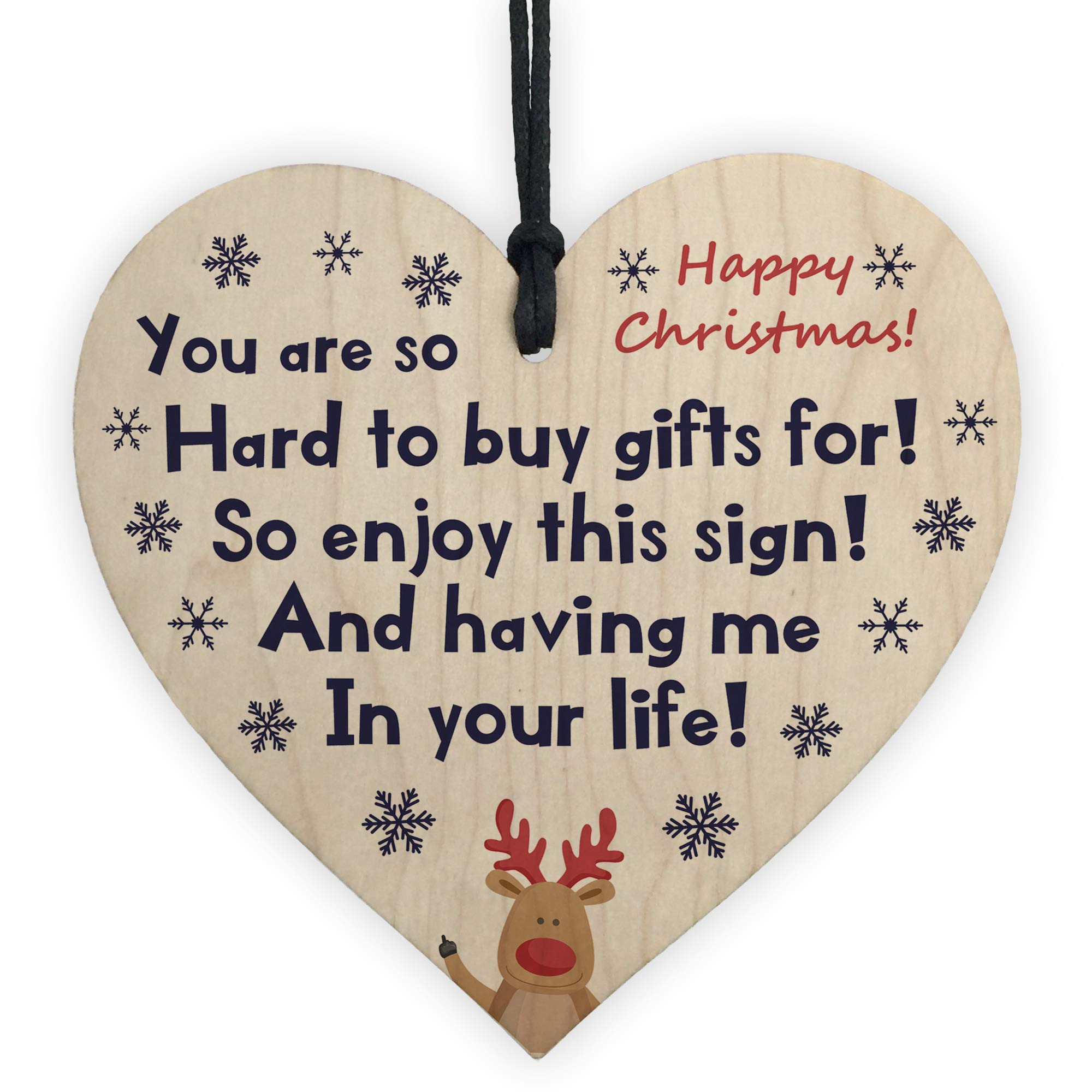 RED OCEAN Funny Christmas For Dad Grandad Uncle Brother Wood Heart For Men