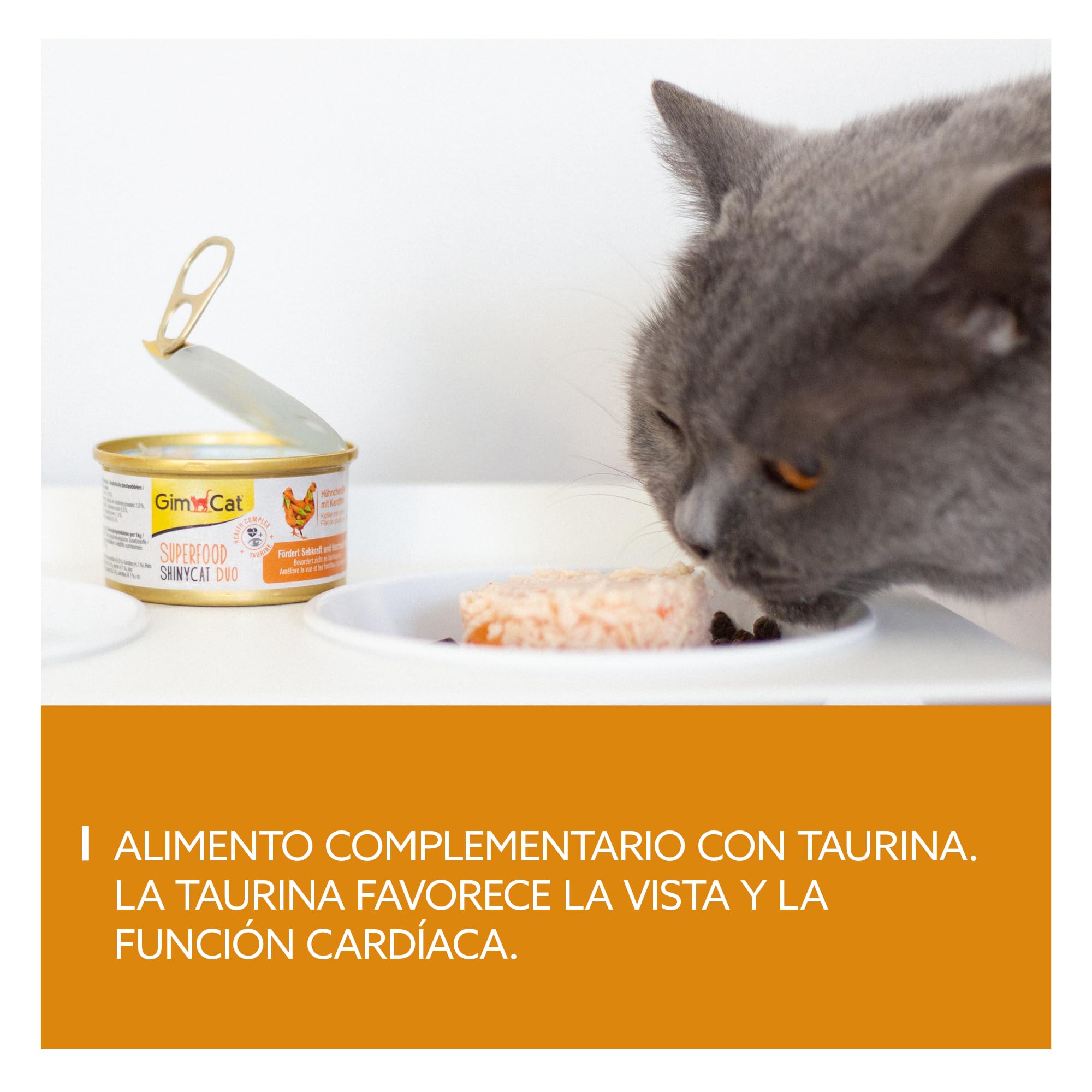GimCat Superfood ShinyCat Duo pollo con zanahorias - Comida para gatos con jugoso filete y sin azúcar añadido, para gatos adultos - 24 latas (24 x 70 g)