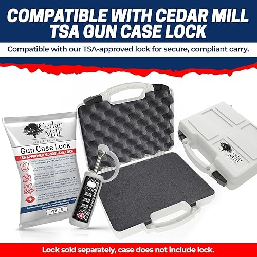 Vista 38 de Cedar Mill Fine Firearms Estuche para pistola aprobado por la TSA - Caja fuerte para pistola y pistola de 0.354 in, revólver - Estuche rígido - Verde