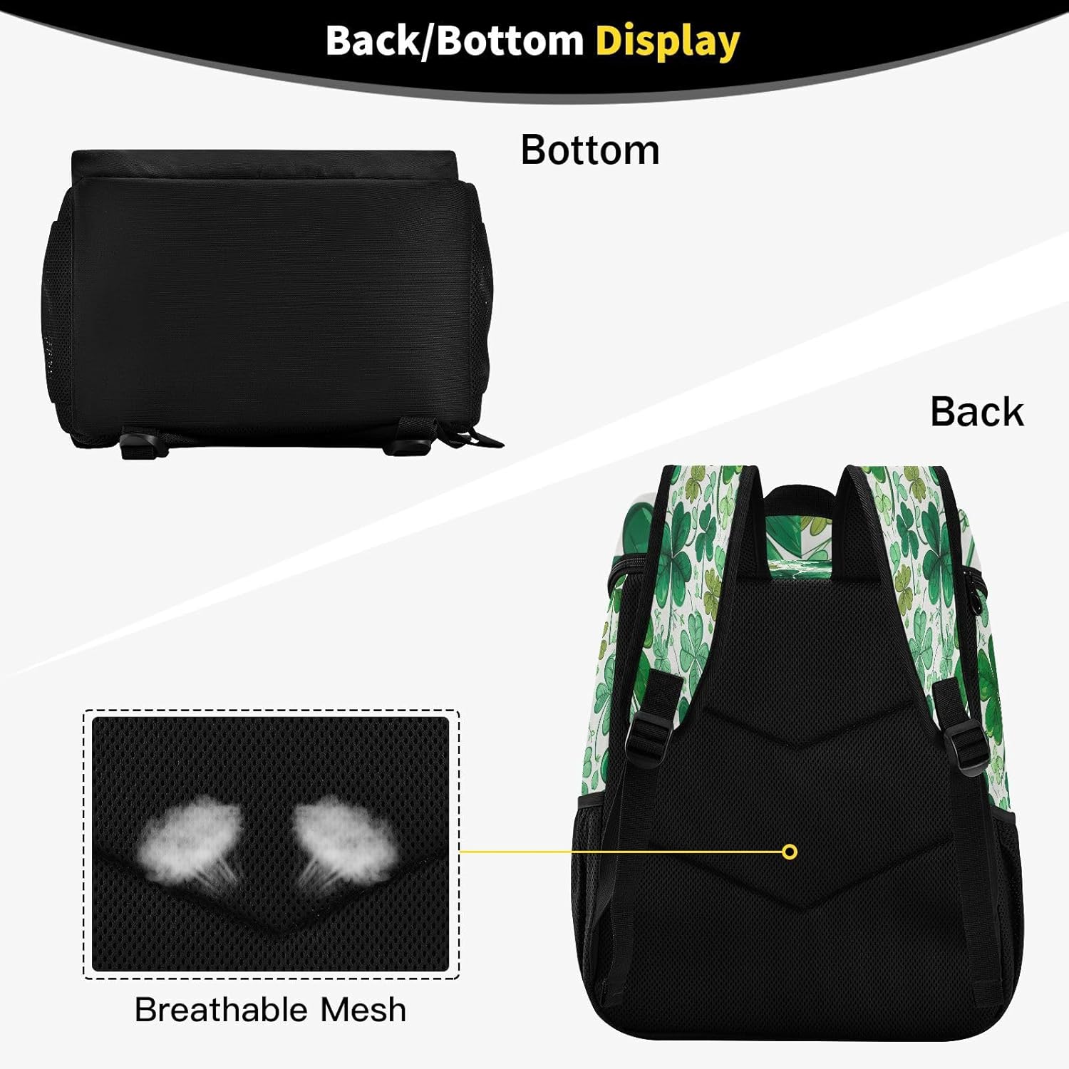 Four-Leaf Clover Cooler Backpack 36 Cans Leakproof Waterproof Backpack Cooler Bag Beach Accessories Travel Camping Fishing Backpack for Women Men