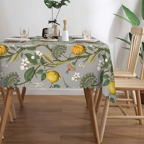 Miniatura 2 de Aimeryup Lemon Bird Leaf Table Cloth Rectangle Table,Waterproof Tablecloth Rectangle Table Cloth Tablecloths for 6 Foot Rectangle Tables manteles de