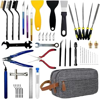 58PCS 3D Drucker Zubehör Kit,3D Druck Werkzeug Tool Kit mit Passwort-Toolbox Enthält Entgratungswerkzeug Reinigungsnadeln,3D Drucker Werkzeug Set für Modellbau,Entgraten,Reinigen und Wartung