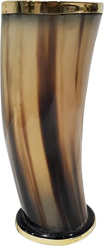 Miniatura 4 de Taza de cuerno vikingo hecha a mano de 6 pulgadas, estilo medieval, estilo rústico, taza de vino, jarra de cuerno natural para bar, cocina,