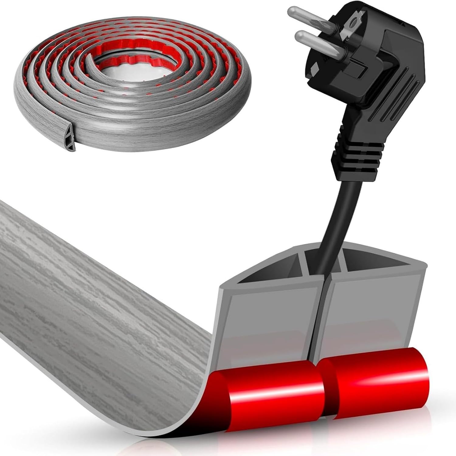 Flame Retardant Cord Protectors Channel Flexible Cuttable Floor Wire Cover for Home Safe Cable Management Wall Cable Management