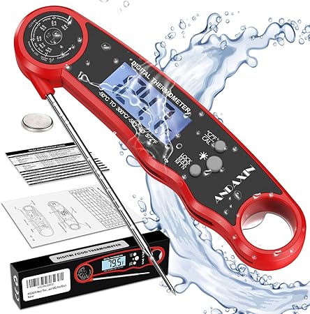 Review ANDAXIN Instant Read Meat Thermometer for Grill and Cooking, Waterproof Ultra-Fast Thermometer with Backlight & Calibration, Digital Food Thermometer for Cooking, Deep Fry, BBQ, Grill, Candy and Roast Review ANDAXIN Instant Read Meat Thermometer for Grill and Cooking, Waterproof Ultra-Fast Thermometer with Backlight & Calibration, Digital Food Thermometer for Cooking, Deep Fry, BBQ, Grill, Candy and Roast
