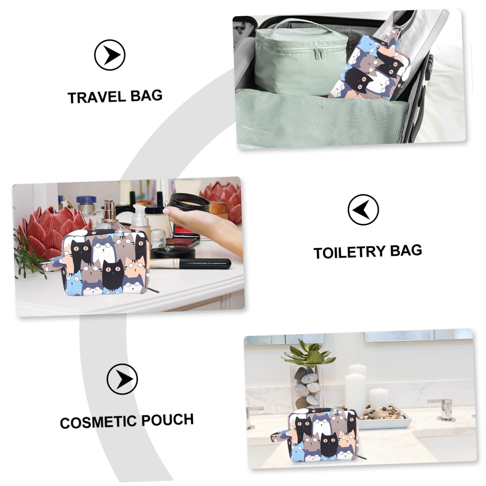 FRCOLOR 3-teilige Reisetasche Make-up-Tasche Für Damen Kulturbeutel Kosmetiktasche Für Damen Reißverschlusstasche Für Geschäftsreisen