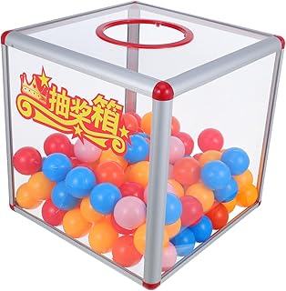 Acrylic Raffle Box with Colorful Balls Voting Ballot Container for Charity Events Money Saving Pot for Fundraising and Suggestions