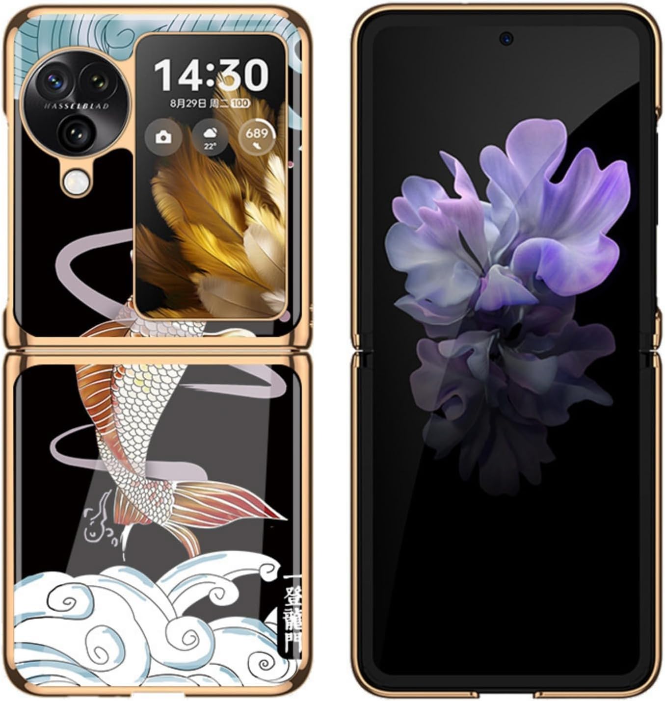 Case for Oppo Find N3 Flip, Fashionable Graffiti Case, Shockproof and Luxury Glass Case (4,for Oppo Find N3 Flip)