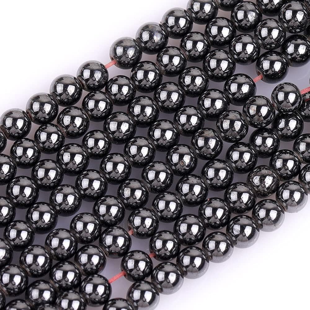 GEM-INSIDE CREATE YOUR OWN FASHION Natural 3mm Magnetic Black Hematite Round Gemstone Semi Precious Loose Beads for Jewellery Making 15''