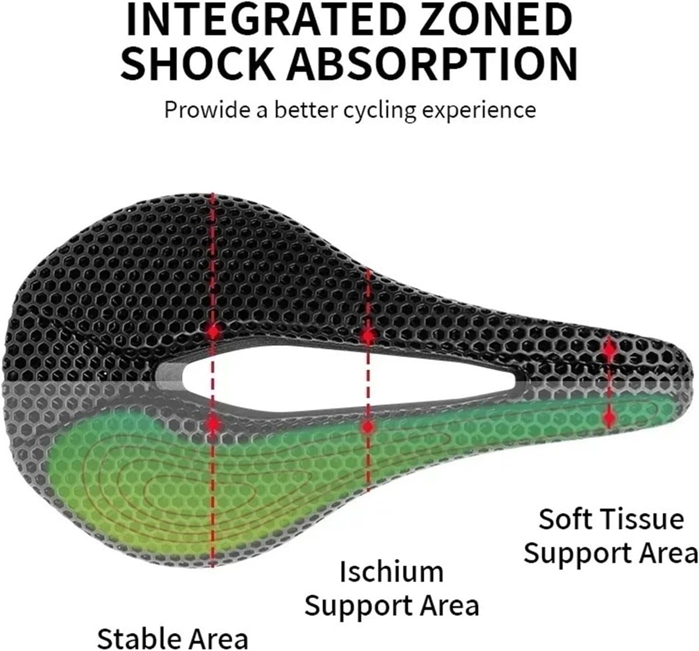 Bicycle Saddle 143MM 155mm 3D Printed Breathable Racing Bike Seat Cushion 3D Road MTB Triathlon Nylon