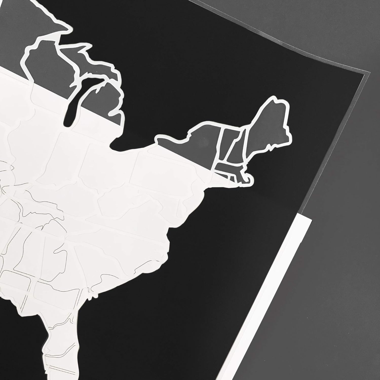 1DEA.me USA Photo Map - 50 States Travel Map - 24 x 36 in - Includes Secure Photo Maker - Easy to Use, Built to Last and Uniquely Yours - Unframed - Black