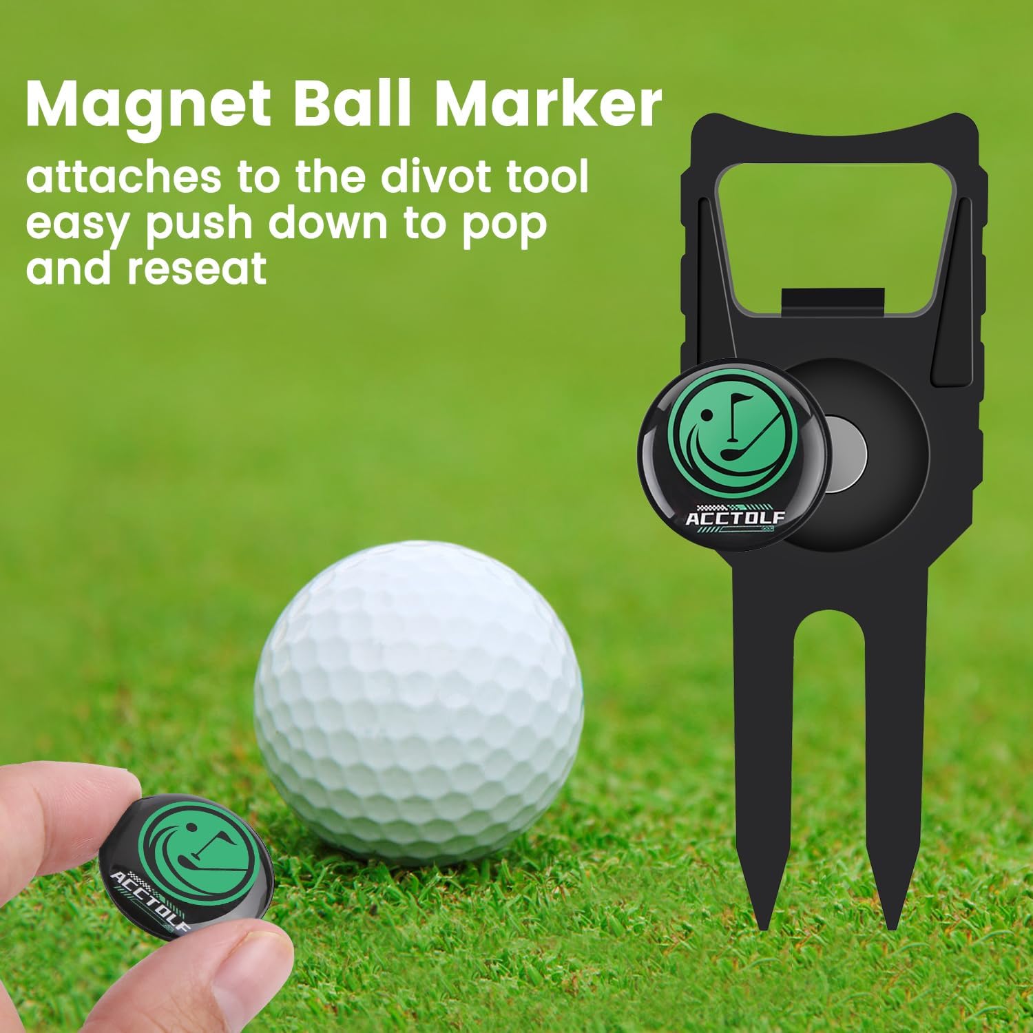4Pcs Golf Divot Tool, 6 in 1 Premium Divot Repair Tool with Ball Marker, Ultimate Divot Tool for The Golf Green, Funny Golf Accessories Gift, Tee Holder, Groove Cleaner, Divot Repairer