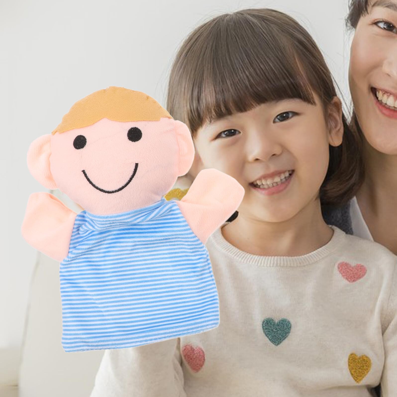 Set 6 Burattini da Mano Famiglia per Piccoli, Marionette Tessuto Leggero Personaggi Nonno Mamma Papà Figlio, Giocattoli Interattivi per Spettacoli e Racconti Educativi