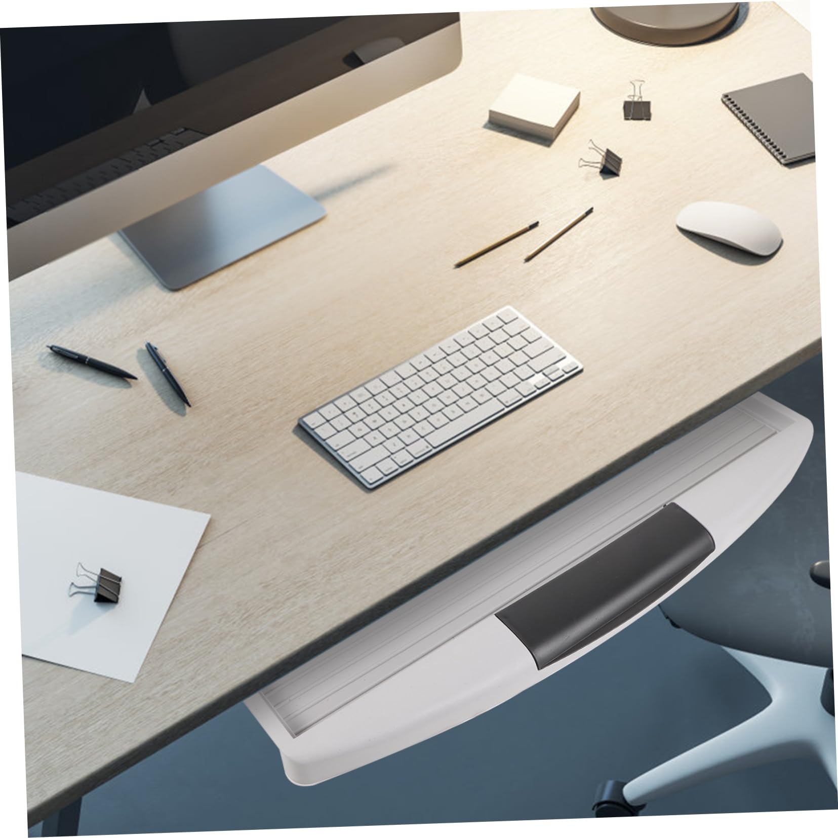 Veemoon Bandeja Para Teclado Debajo Del Escritorio Soporte Deslizante Diseño Ergonómico