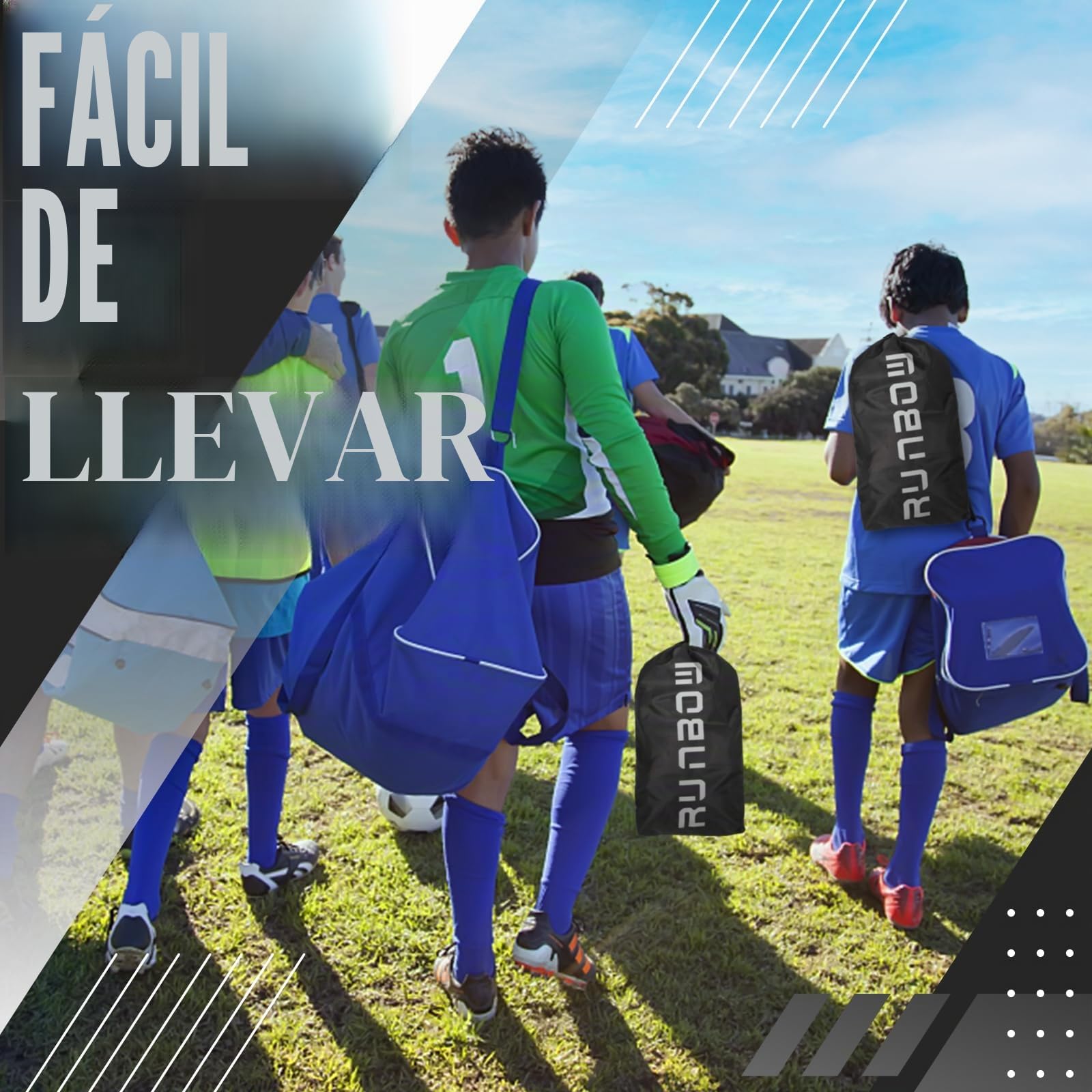 Portería de fútbol para niños de 274 x 152 cm, Red de fútbol portátil para práctica Juvenil en el Patio Trasero con Bolsa de Transporte