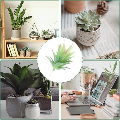 Miniatura 5 de PATIKIL Pequeñas plantas suculentas artificiales, paquete de 4 selecciones de suculentas falsas sin maceta, suculentas falsas para decoración del