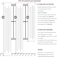 Vista 2 de Cortinas opacas térmicas 100% de 84 pulgadas de longitud, juego de 2 paneles para dormitorio, cortinas de ventana de lino con pinzas plegadas