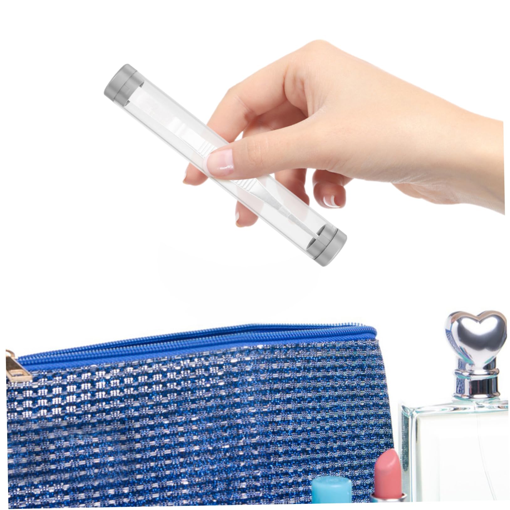 Custodia Trasparente Per Pinzette – Tubo Portaoggetti In Plastica Con Coperchio, Per Beauty, Viaggi E Manicure