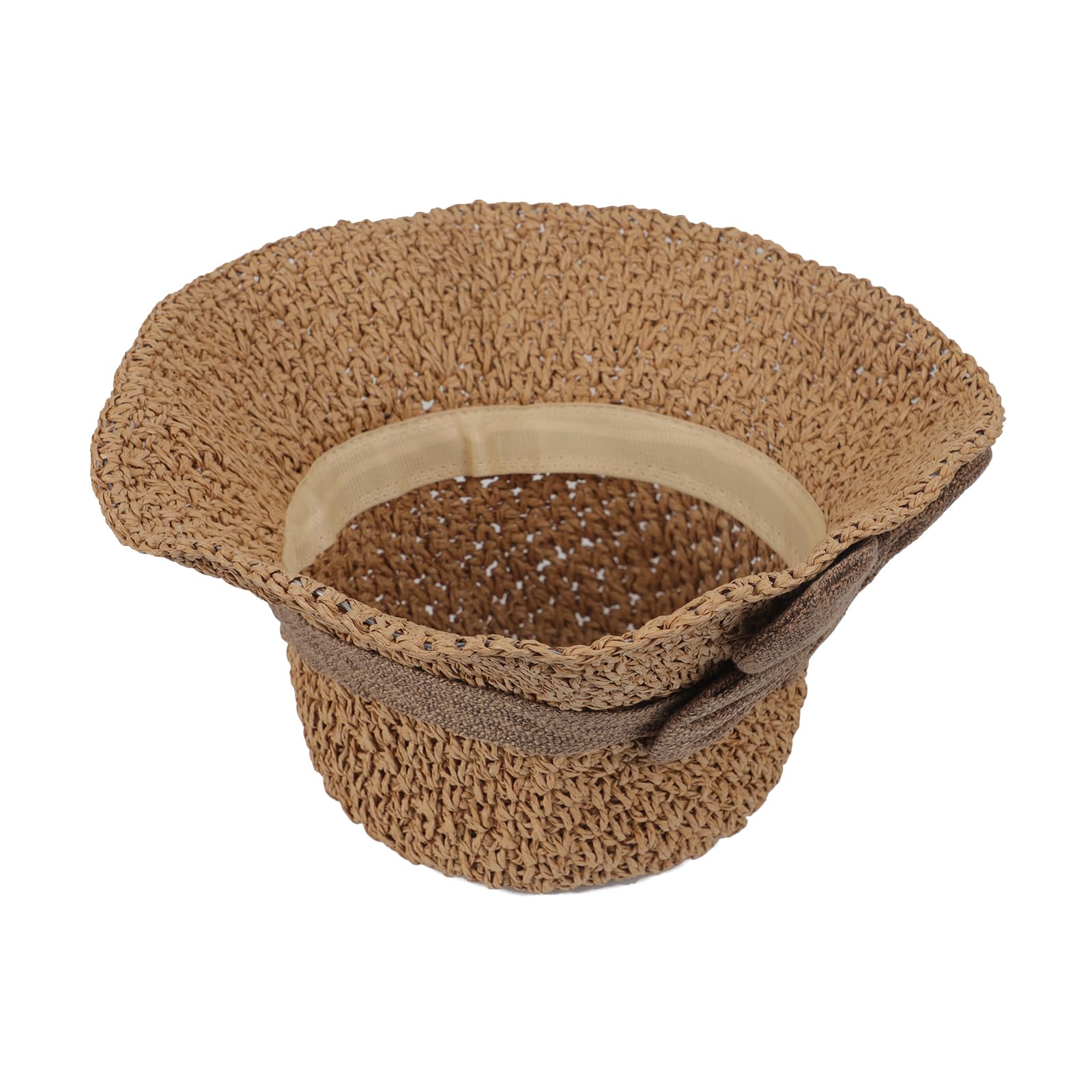 TINAYAUE Chapeau de Paille Pliable Femme, Anti-UV UPF Casquette de Soleil Respirante, Capeline Panama pour Plage, Voyage, Randonnée