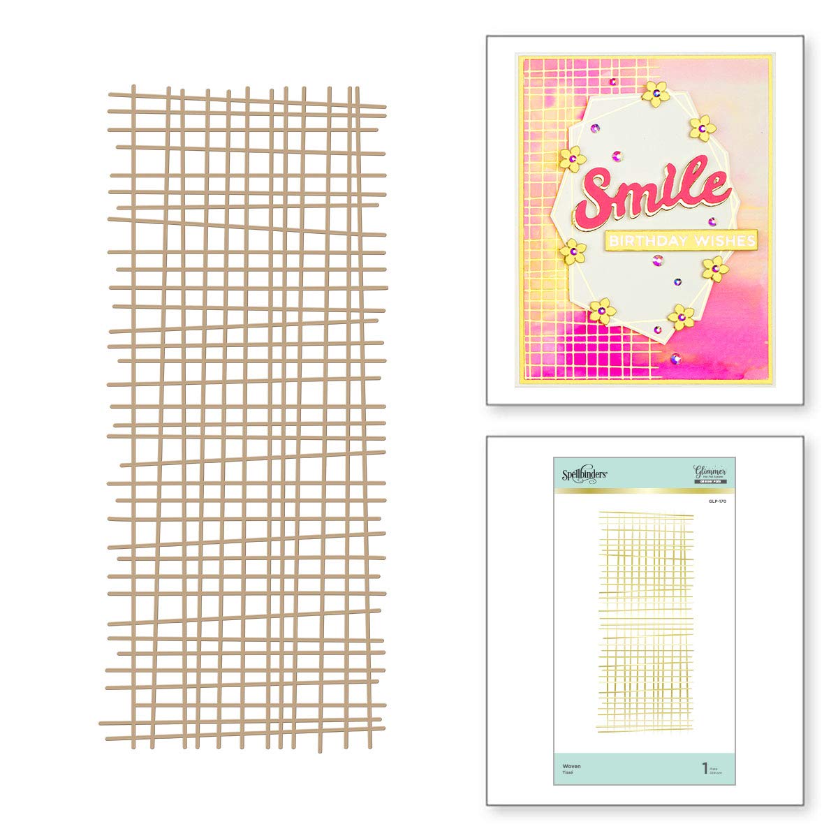 Spellbinders GLP-170 Woven Glimmer Hot Foil Plate Set, Metal 