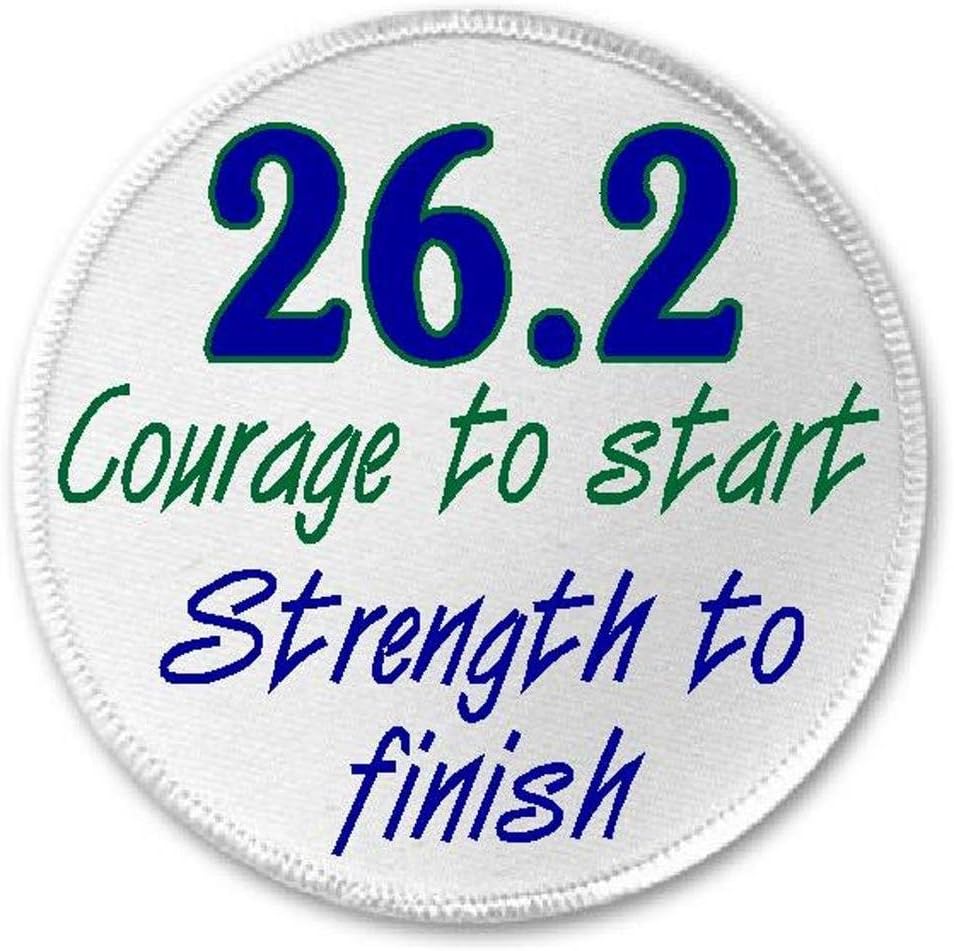 26.2 Courage To Start Strength To Finish 3" Sew/Iron On Patch Marathon Runner