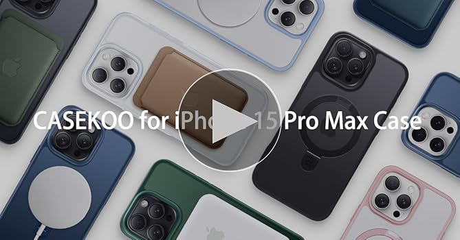 CASEKOO iPhone15 ProMax用ケース　パープル　ワイヤレス充電 Amazon.com: CASEKOO Designed for iPhone 15 Pro Max Case with