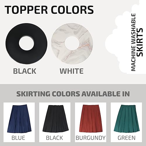 Miniatura 5 de Paquete de 2 tapas decorativas para botes de basura con falda, se adapta a botes de basura de 44 galones y 55 galones, perfecto para eventos,