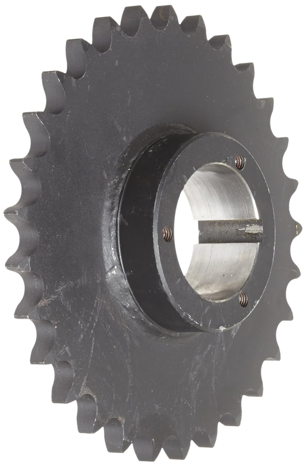 Martin Roller Chain Sprocket, Hardened Teeth, Split Taper Bushed, Type B Hub, Single Strand, 80 Chain Size, For P1 Bushing, 1" Pitch, 13 Teeth, 1.75" Max Bore Dia., 4.66" OD, 3" Hub Dia., 0.575" Width