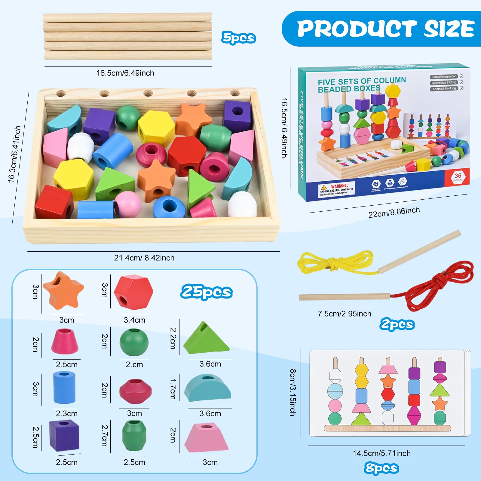 Dr. MUYA® Giochi Montessori 3 4 5 Anni, Puzzle Bambini 3 Anni, Giochi in Legno, Motricità Fine, Coordinazione Occhio-Mano, Educativi, Regalo Bambino Bambina 3–5 Anni