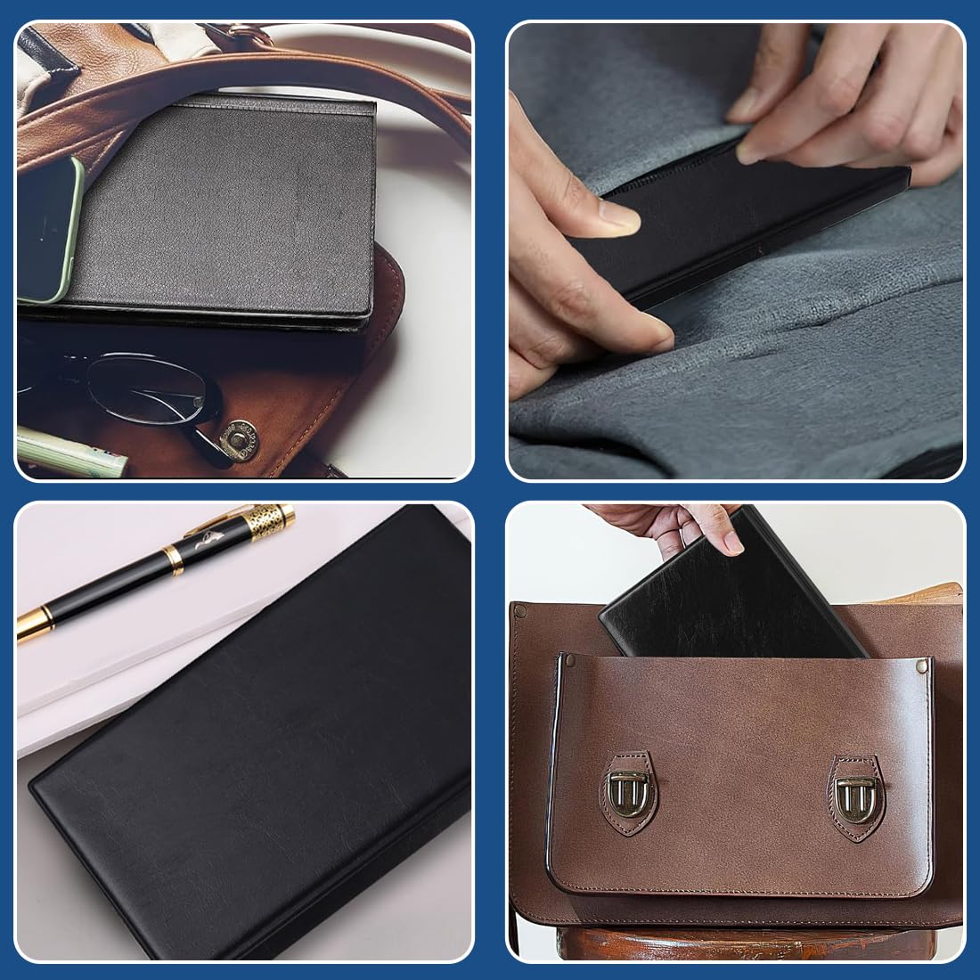 Porta tarjetas de presentación de PVC para 120 tarjetas, almacenamiento multiusos, ideal para guardar tarjetas de visita, tarjetas de fidelización, tarjetas de crédito, etc., color negro.