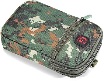 Multipurpose Belt Case Naval Military Army Camouflage for FAREASTONE SMART 509 - Brown/Green (17.5 x 10 cm)