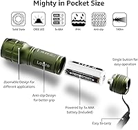 Vista 4 de Lighting EVER Linternas LED de Alto Lumen, Linterna Pequeña, Impermeable, Enfoque Ajustable, Linterna para Exteriores, Emergencia, Baterías AAA