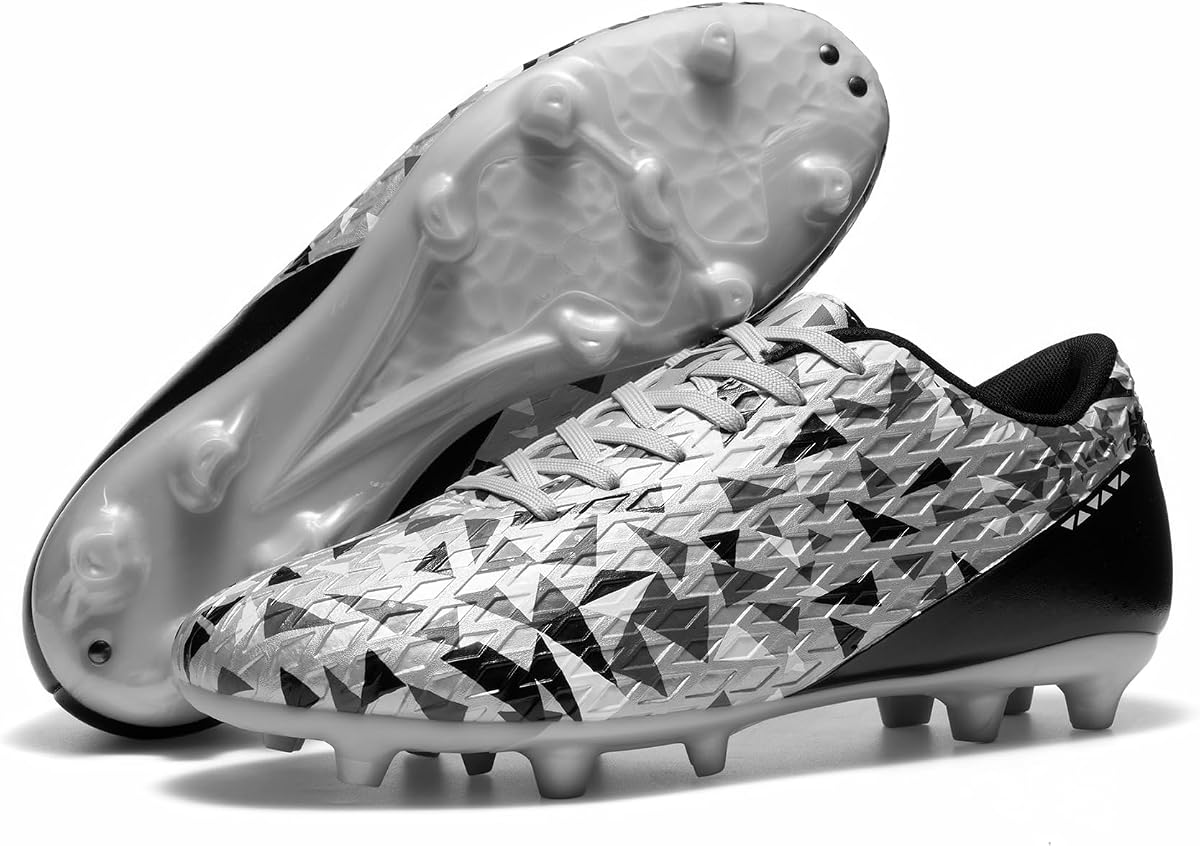 DREAM PAIRS Men's Soccer Cleats Football Shoes Lace-Up | Adult Firm Groud Athletic Outdoor Trainning Soccer Shoes