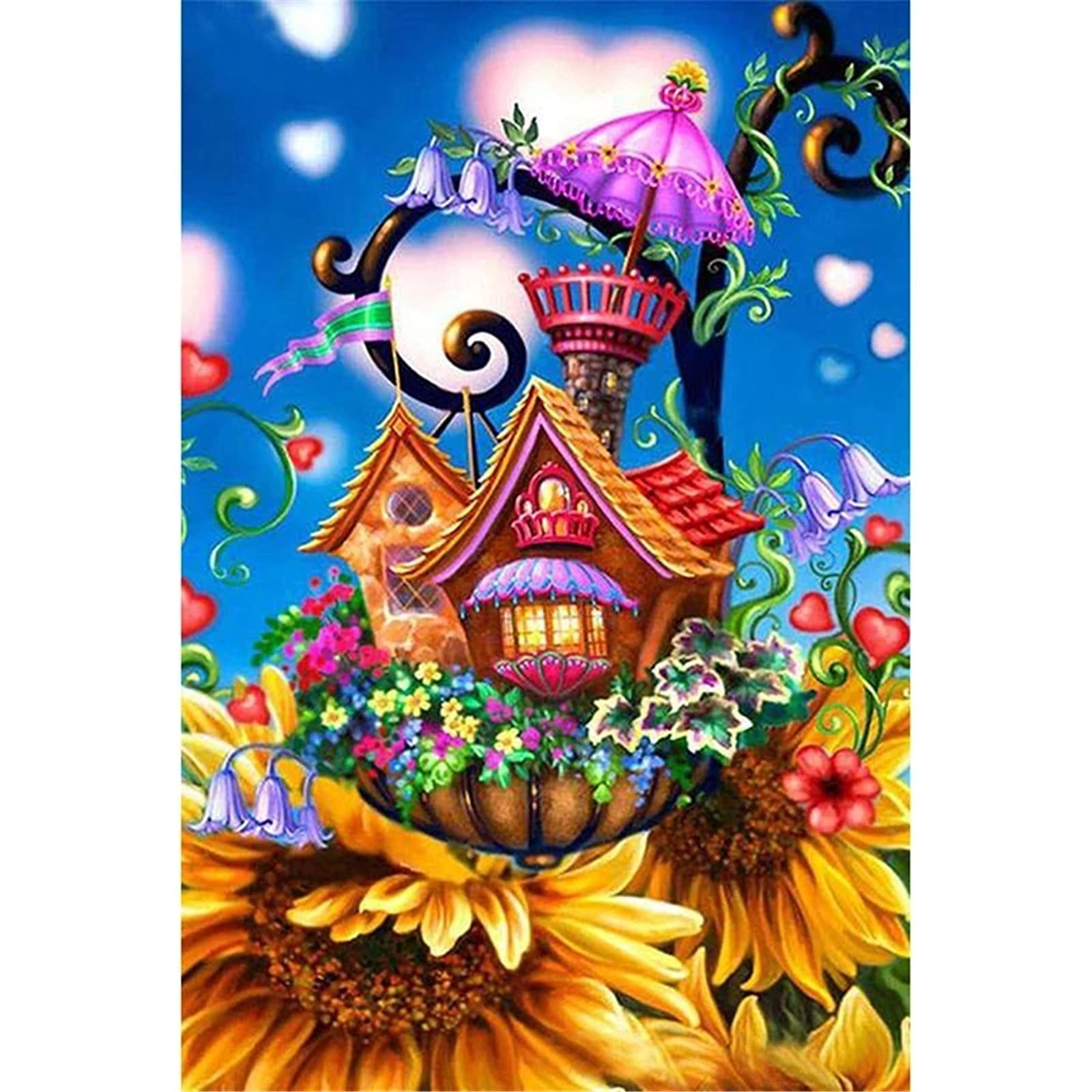 5D DIY diamentowe malowanie pełny zestaw wierteł fantasy kreskówka dom dorośli dzieci diamentowe malowanie kryształowy ścieg krzyżykowy płótno mozaika sztuka rzemiosło do dekoracji wnętrz na ścianę
